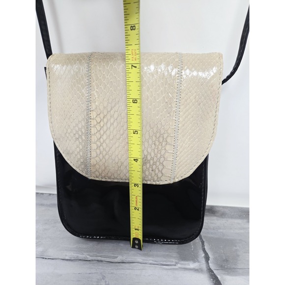 Vintage Morgan Taylor White Black Snakeskin Leather Bag Embellishment - Picture 6 of 10